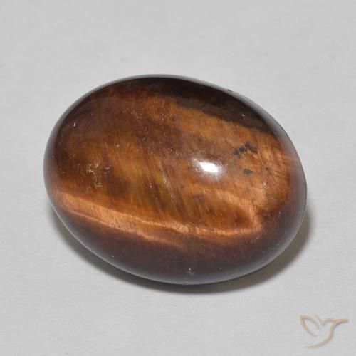 Ojo de Tigre Marrón rojizo natural de 9.18 ct, Ovalada, Opaco