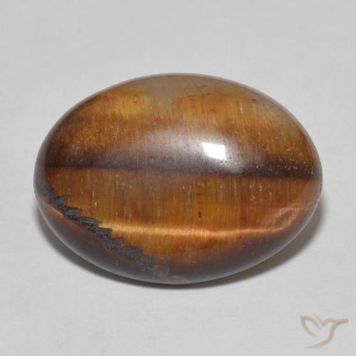 9.52ct Natural Marrón dorado Ojo de Tigre, Ovalada, Opaco