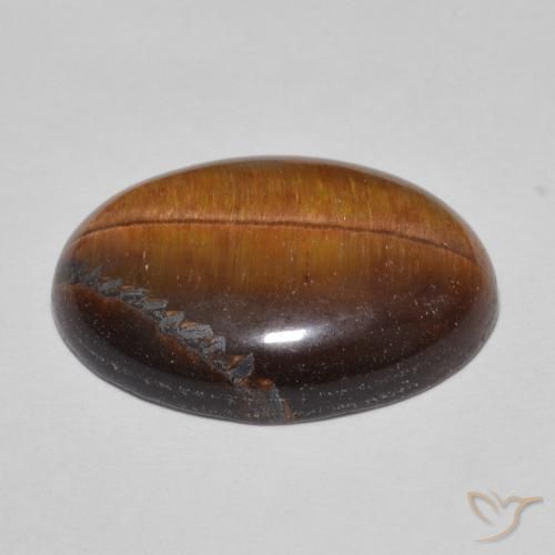 Ojo de Tigre Marrón dorado natural de 9.52 ct, Ovalada, Opaco