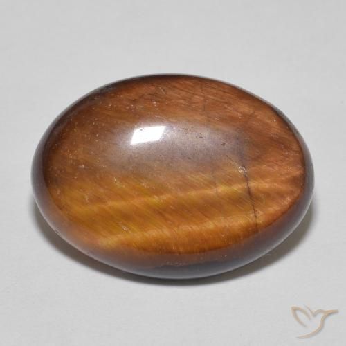 10.25ct Natural Marrón cálido Ojo de Tigre, Ovalada, Opaco