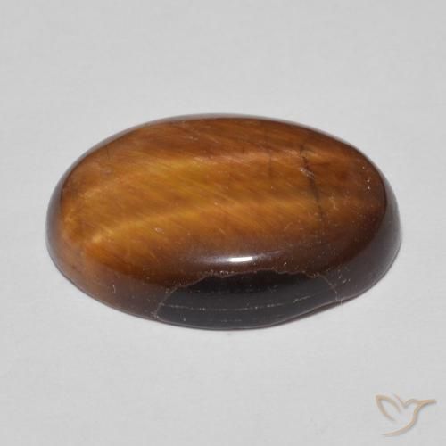 Ojo de Tigre Marrón cálido natural de 10.25 ct, Ovalada, Opaco