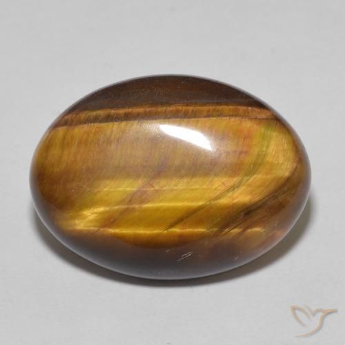 10.50ct Natural Marrón cálido Ojo de Tigre, Ovalada, Opaco