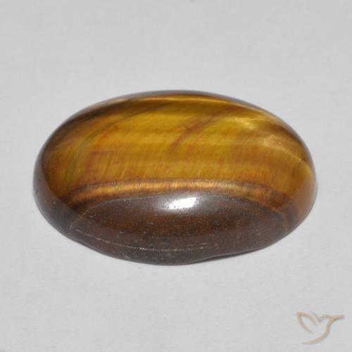 Ojo de Tigre Marrón cálido natural de 10.50 ct, Ovalada, Opaco