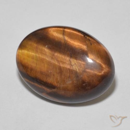 9.77ct Natural Medium Dark-Brown Ojo de Tigre, Ovalada, Opaco