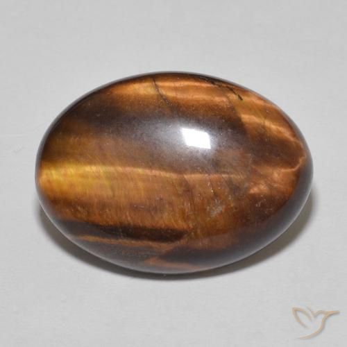 Ojo de Tigre Medium Dark-Brown natural de 9.77 ct, Ovalada, Opaco