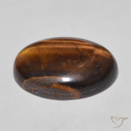 Ojo de Tigre Medium Dark-Brown natural de 9.77 ct, Ovalada, Opaco