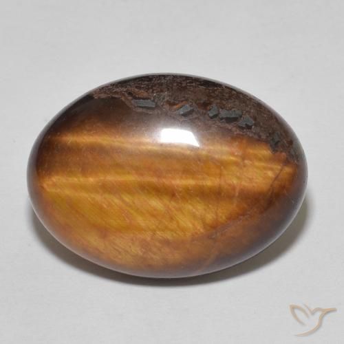 11.24ct Natural Marrón jengibre Ojo de Tigre, Ovalada, Opaco