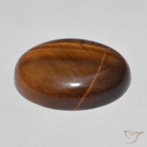 Ojo de Tigre Marrón jengibre natural de 11.24 ct, Ovalada, Opaco