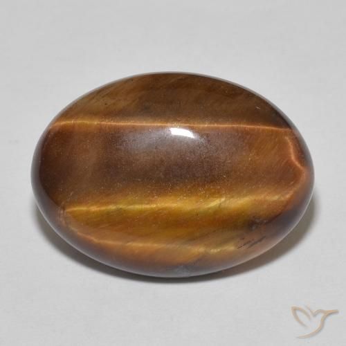 9.66ct Natural Marrón dorado Ojo de Tigre, Ovalada, Opaco