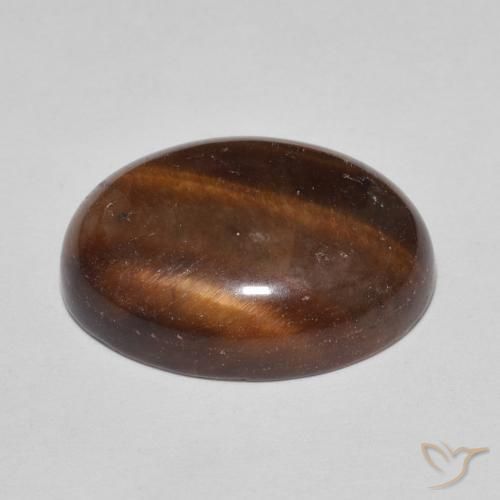 Ojo de Tigre Marrón naranja natural de 8.54 ct, Ovalada, Opaco