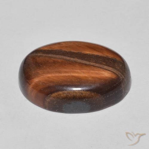 Ojo de Tigre Marrón cálido natural de 8.72 ct, Ovalada, Opaco