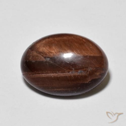 6.22ct Natural Marrón rojizo Ojo de Tigre, Ovalada, Opaco