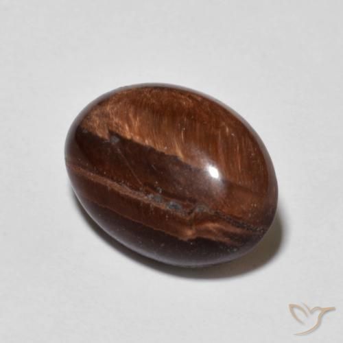 Ojo de Tigre Marrón rojizo natural de 6.22 ct, Ovalada, Opaco