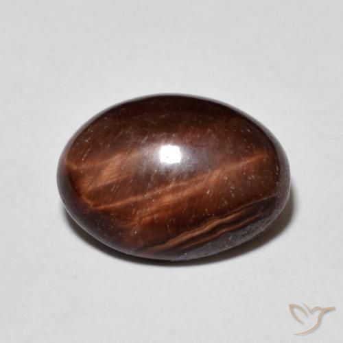 Ojo de Tigre Marrón rojizo natural de 5.53 ct, Ovalada, Opaco