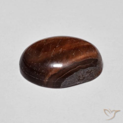 Ojo de Tigre Marrón rojizo natural de 5.53 ct, Ovalada, Opaco