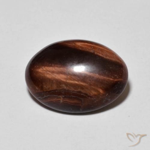 4.17ct Natural Marrón nuez Ojo de Tigre, Ovalada, Opaco