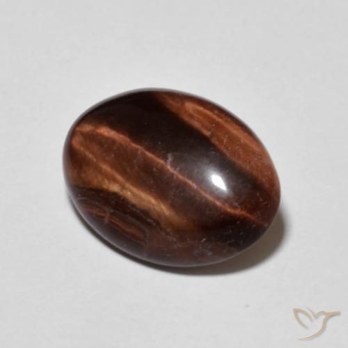 Ojo de Tigre Marrón nuez natural de 4.17 ct, Ovalada, Opaco