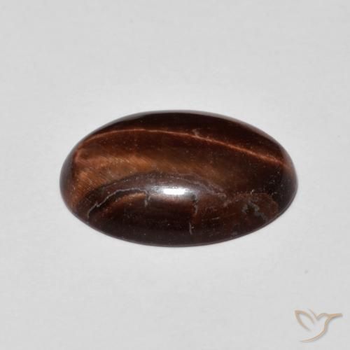 Ojo de Tigre Marrón nuez natural de 4.17 ct, Ovalada, Opaco