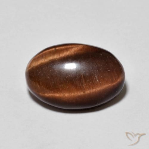 5.24ct Natural Marrón nuez Ojo de Tigre, Ovalada, Opaco