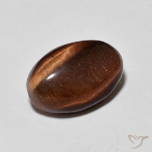 Ojo de Tigre Marrón nuez natural de 5.24 ct, Ovalada, Opaco