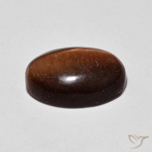 Ojo de Tigre Marrón nuez natural de 5.24 ct, Ovalada, Opaco