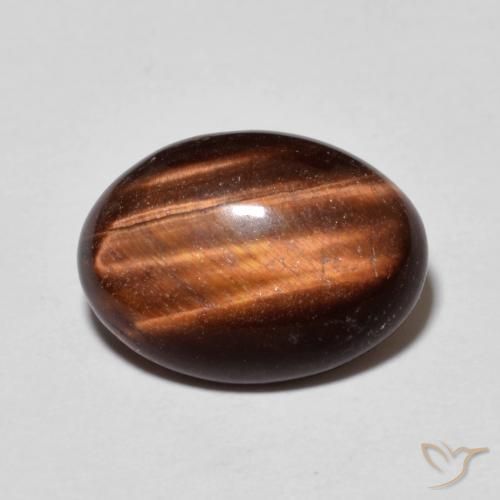 5.15ct Natural Marrón rojizo Ojo de Tigre, Ovalada, Opaco