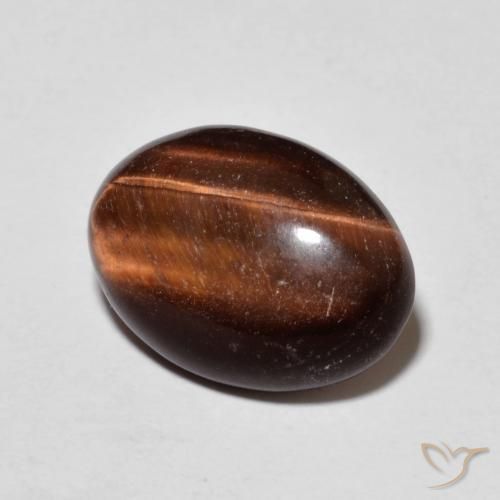 Ojo de Tigre Marrón rojizo natural de 5.15 ct, Ovalada, Opaco