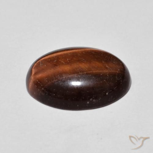 Ojo de Tigre Marrón rojizo natural de 5.15 ct, Ovalada, Opaco