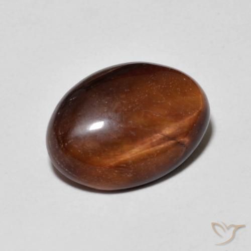 Ojo de Tigre Medium Dark-Brown natural de 5.19 ct, Ovalada, Opaco