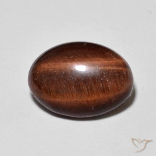 5.31ct Natural Medium Dark-Brown Ojo de Tigre, Ovalada, Opaco