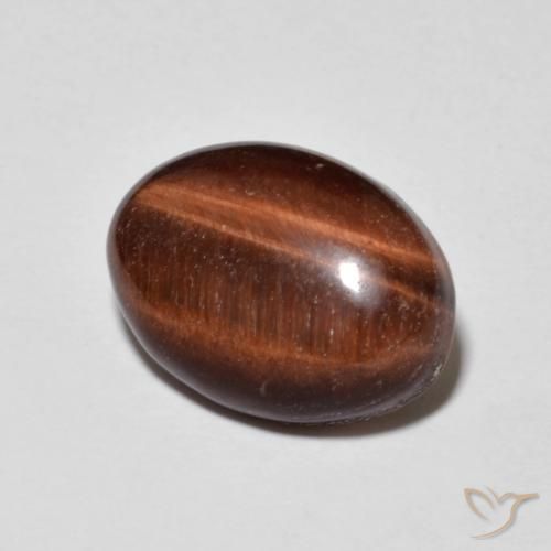 Ojo de Tigre Medium Dark-Brown natural de 5.31 ct, Ovalada, Opaco