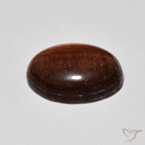 Ojo de Tigre Medium Dark-Brown natural de 5.31 ct, Ovalada, Opaco