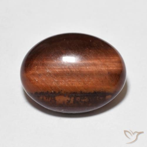 10.00ct Natural Medium Dark-Brown Ojo de Tigre, Ovalada, Opaco