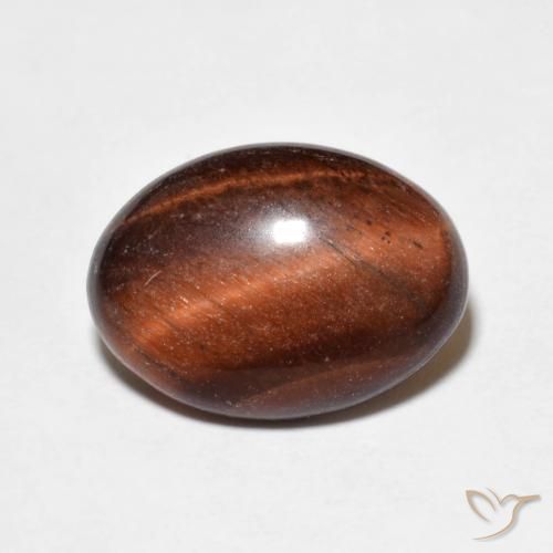 5.00ct Natural Marrón rojizo Ojo de Tigre, Ovalada, Opaco
