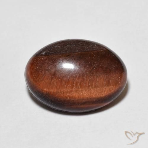 5.64ct Natural Medium Dark-Brown Ojo de Tigre, Ovalada, Opaco