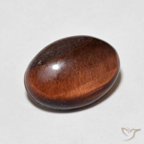 Ojo de Tigre Medium Dark-Brown natural de 5.64 ct, Ovalada, Opaco