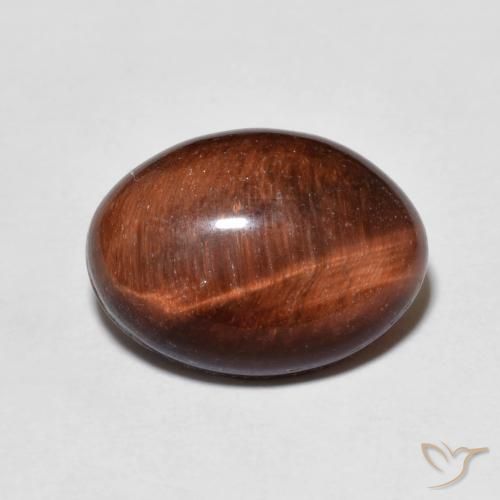 5.38ct Natural Medium Dark-Brown Ojo de Tigre, Ovalada, Opaco