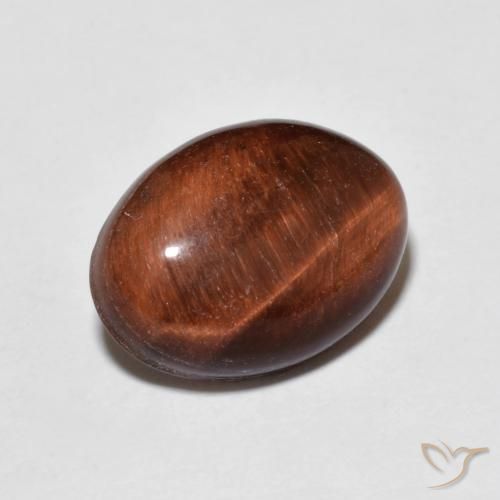 Ojo de Tigre Medium Dark-Brown natural de 5.38 ct, Ovalada, Opaco