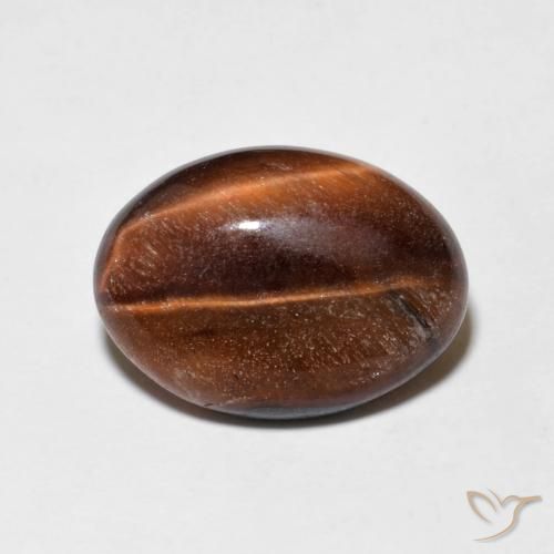 5.19ct Natural Medium Dark-Brown Ojo de Tigre, Ovalada, Opaco