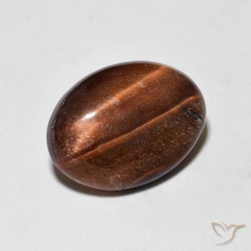 Ojo de Tigre Medium Dark-Brown natural de 5.19 ct, Ovalada, Opaco