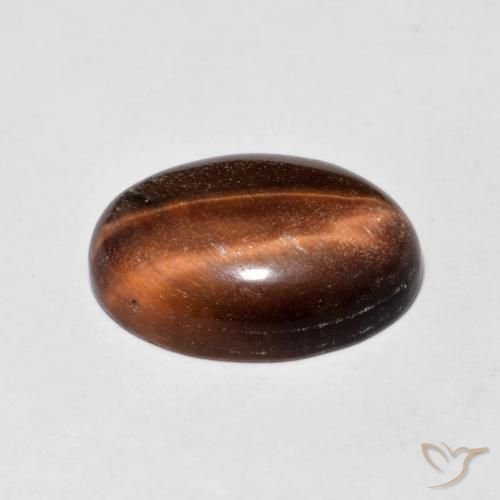 Ojo de Tigre Medium Dark-Brown natural de 5.19 ct, Ovalada, Opaco