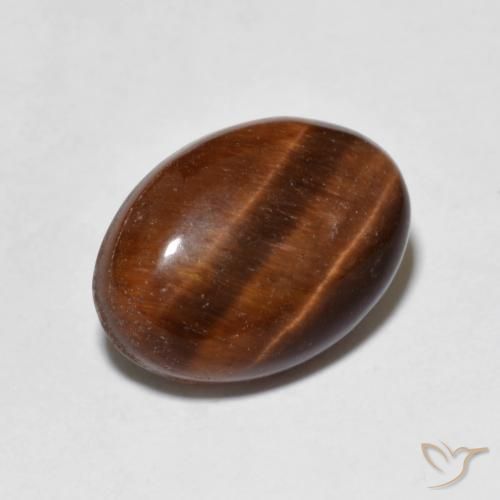 Ojo de Tigre Medium Dark-Brown natural de 5.38 ct, Ovalada, Opaco