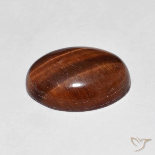 Ojo de Tigre Medium Dark-Brown natural de 5.38 ct, Ovalada, Opaco