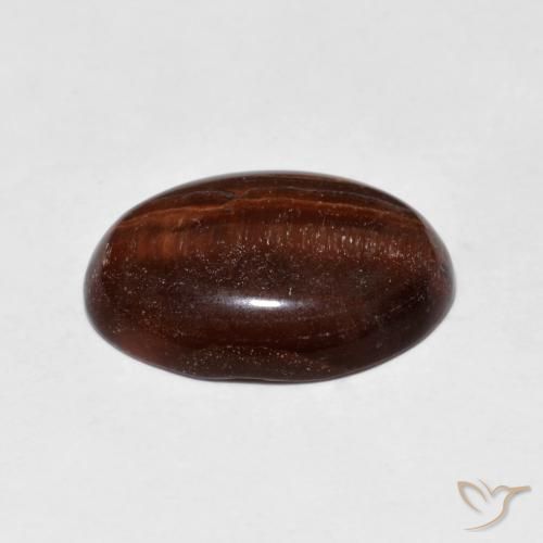 Ojo de Tigre Marrón cálido natural de 4.59 ct, Ovalada, Opaco