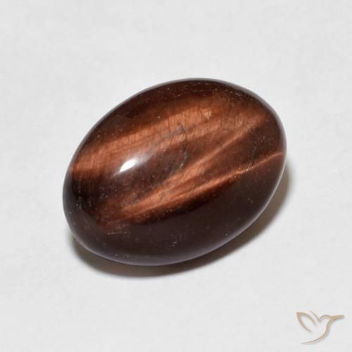 Ojo de Tigre Marrón cálido natural de 5.18 ct, Ovalada, Opaco