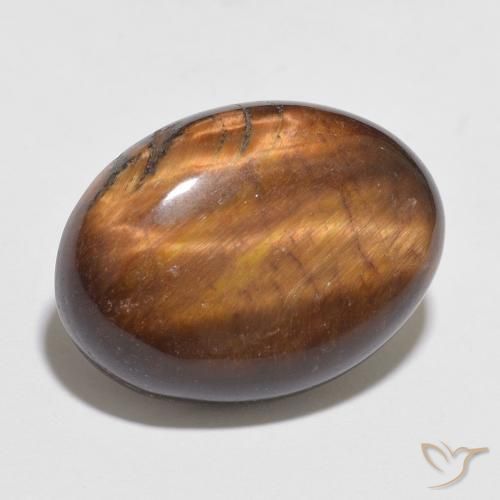 Ojo de Tigre Marrón cálido natural de 10.95 ct, Ovalada, Opaco