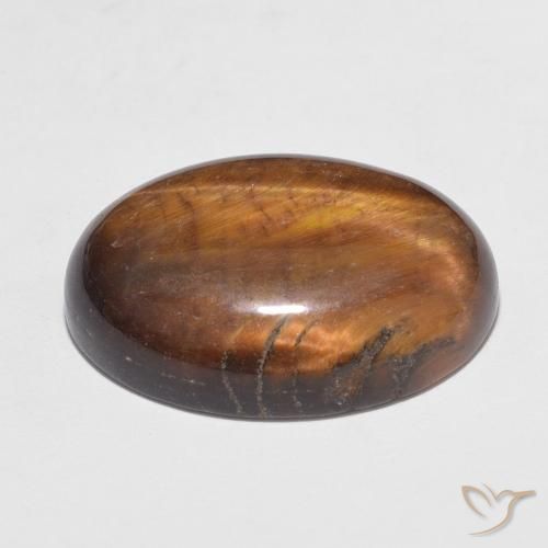 Ojo de Tigre Marrón cálido natural de 10.95 ct, Ovalada, Opaco