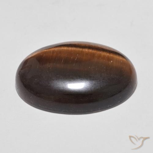 Ojo de Tigre Marrón rojizo natural de 9.86 ct, Ovalada, Opaco