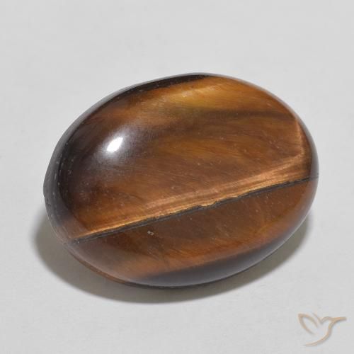 Ojo de Tigre Marrón canela natural de 10.04 ct, Ovalada, Opaco