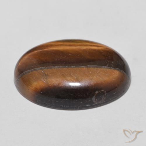 Ojo de Tigre Marrón canela natural de 10.04 ct, Ovalada, Opaco